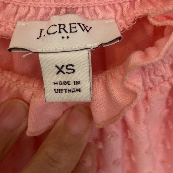 J. Crew pink Swiss dot smocked neck tank top size  XS sleeveless Shirt - Picture 3 of 6